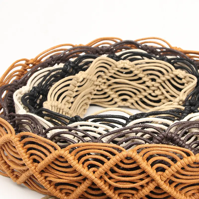 New Ethnic Wax Rope Belt with Wooden Buckle - Image 8
