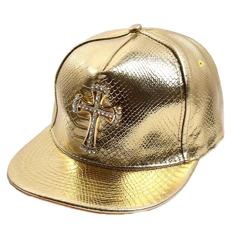 Maroon PU Baseball Cap with Skull Head Design - Image 21