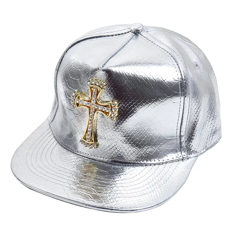 Maroon PU Baseball Cap with Skull Head Design - Image 10