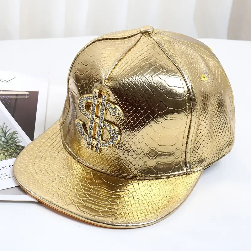 Maroon PU Baseball Cap with Skull Head Design - Image 5