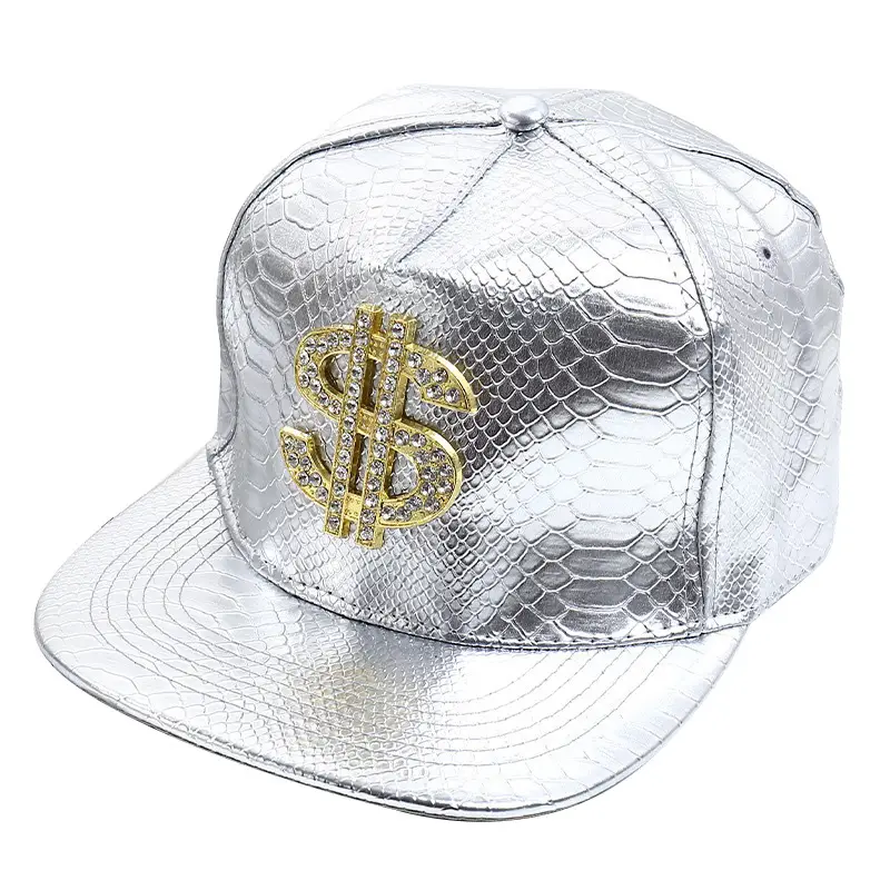 Maroon PU Baseball Cap with Skull Head Design - Image 6