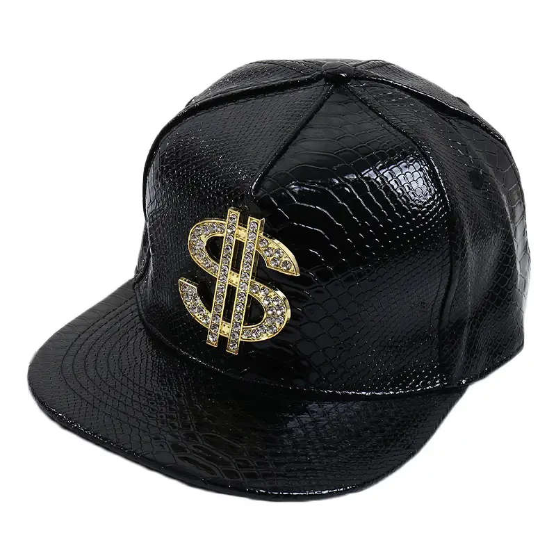 Maroon PU Baseball Cap with Skull Head Design - Image 8