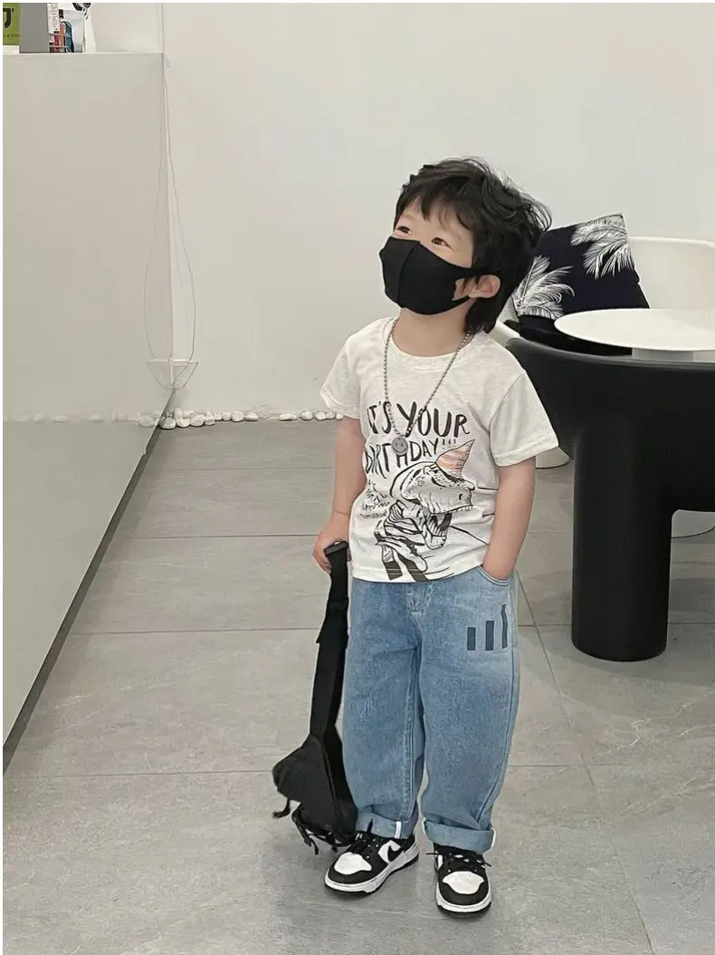 Kids Dinosaur Printed Blue T-Shirt Boys Summer — feature 4