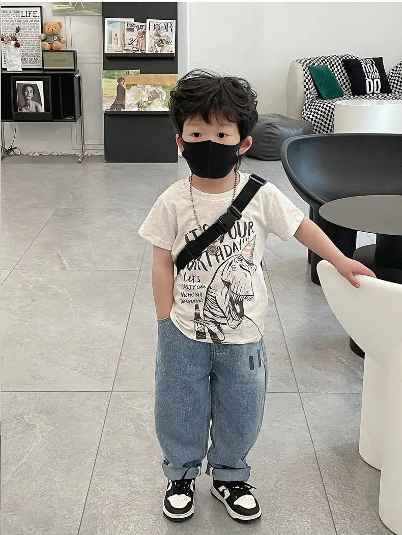 Kids Dinosaur Printed Blue T-Shirt Boys Summer — feature 5