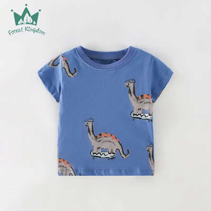 Kids Dinosaur Printed Blue T-Shirt Boys Summer - Image 9