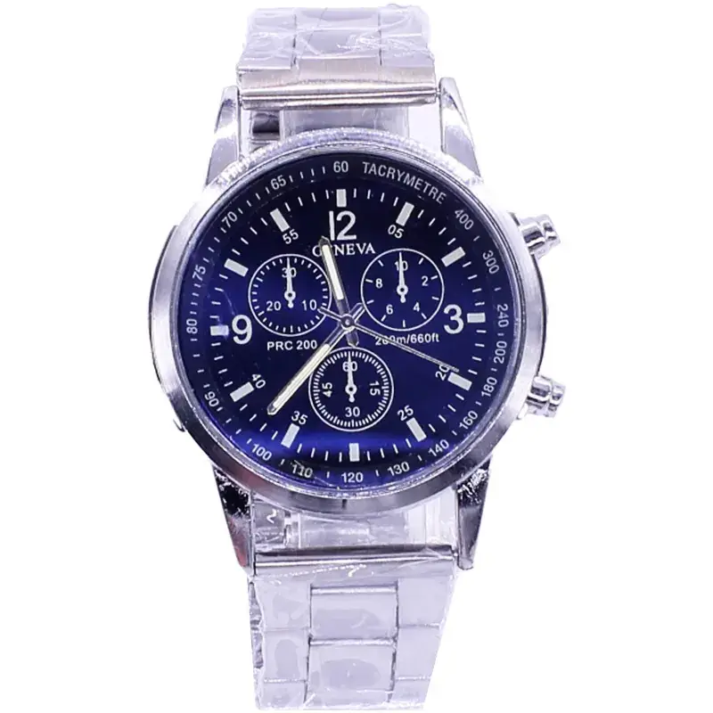 Men's 3-Eye Blue Light Watch with Bracelet Set - Image 3