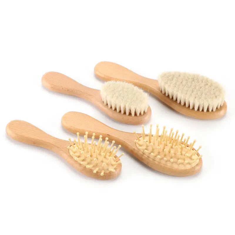 Beech Wood Hair Brushes for Baby Shampoo & Hair Care