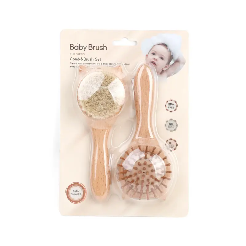 Beech Wood Hair Brushes for Baby Shampoo & Hair Care