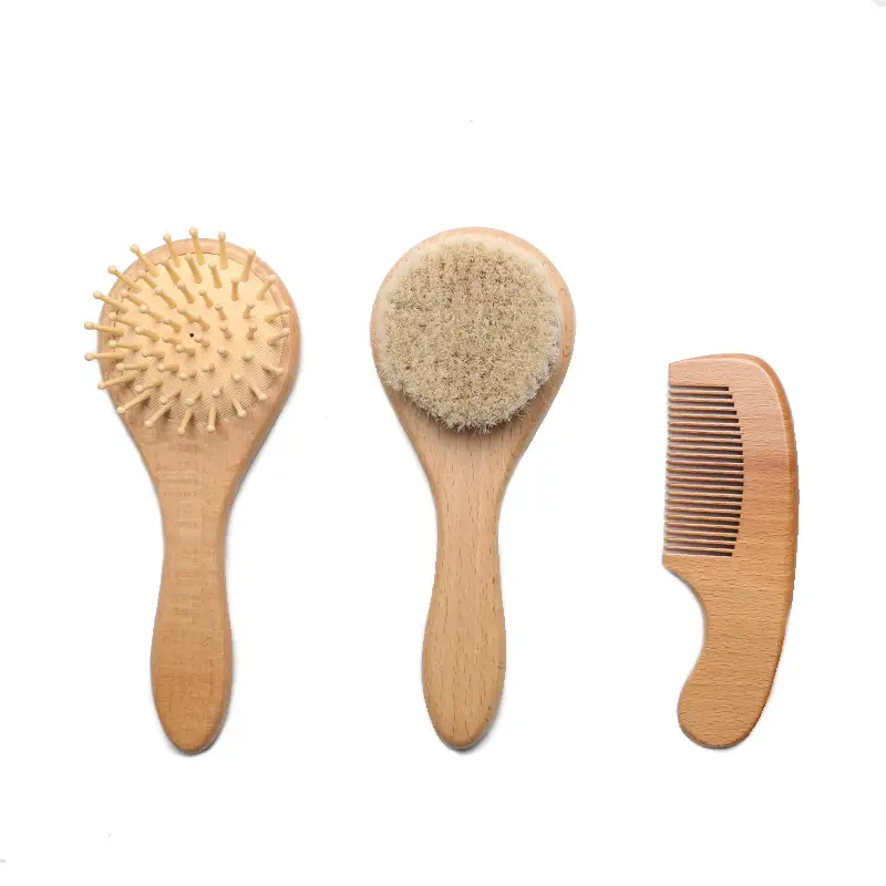 Beech Wood Hair Brushes for Baby Shampoo & Hair Care