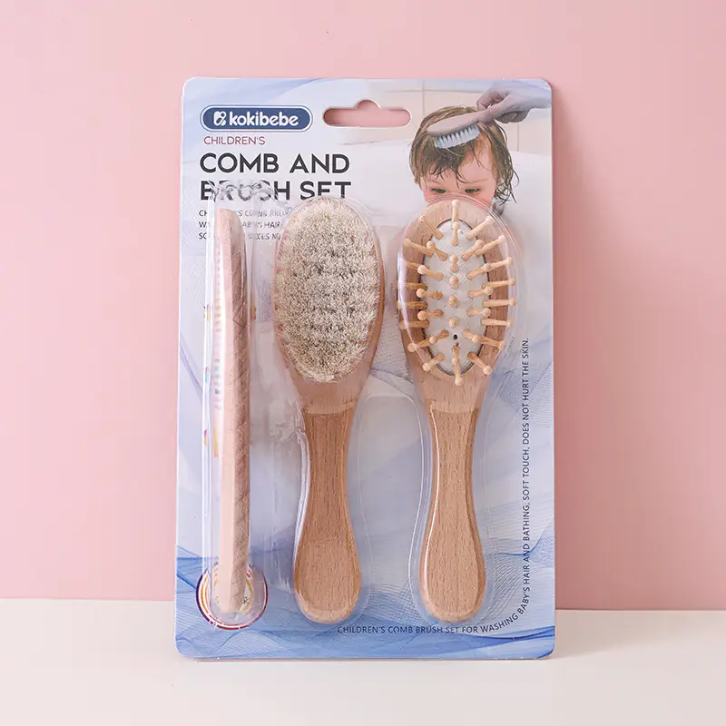 Beech Wood Hair Brushes for Baby Shampoo & Hair Care
