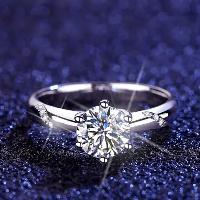Couples Sterling Silver Ring with Diamond Design - Image 23
