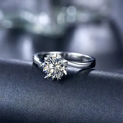 Couples Sterling Silver Ring with Diamond Design - Image 24