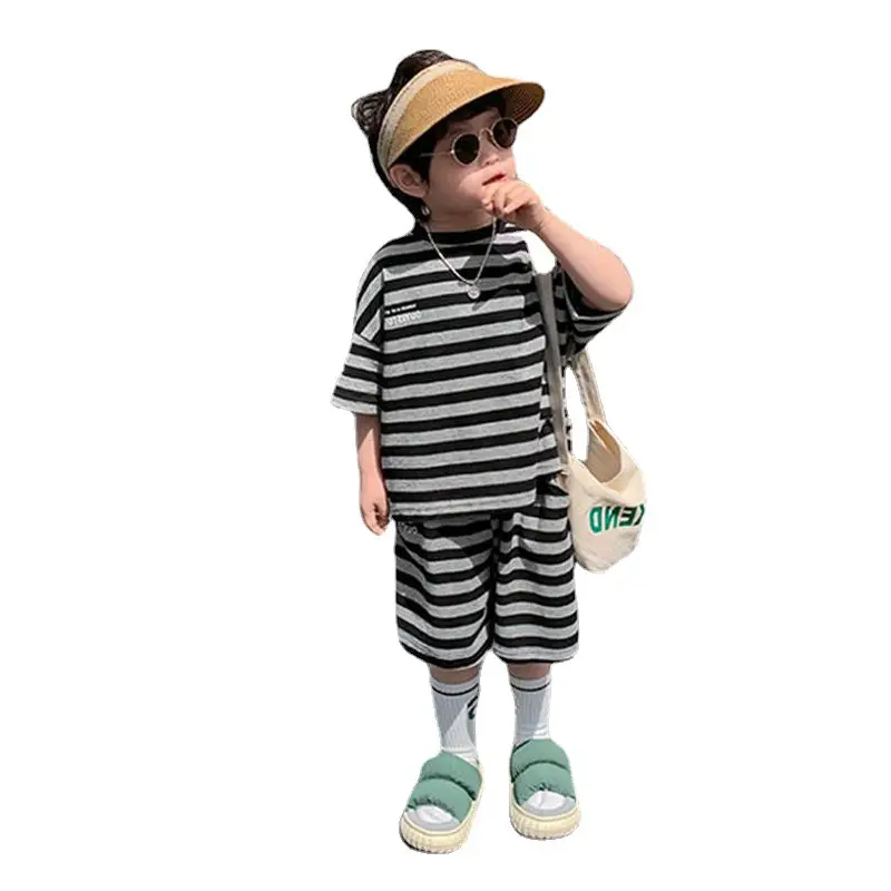 Boys Striped Shorts T-Shirt 3-8Yr Export Cotton