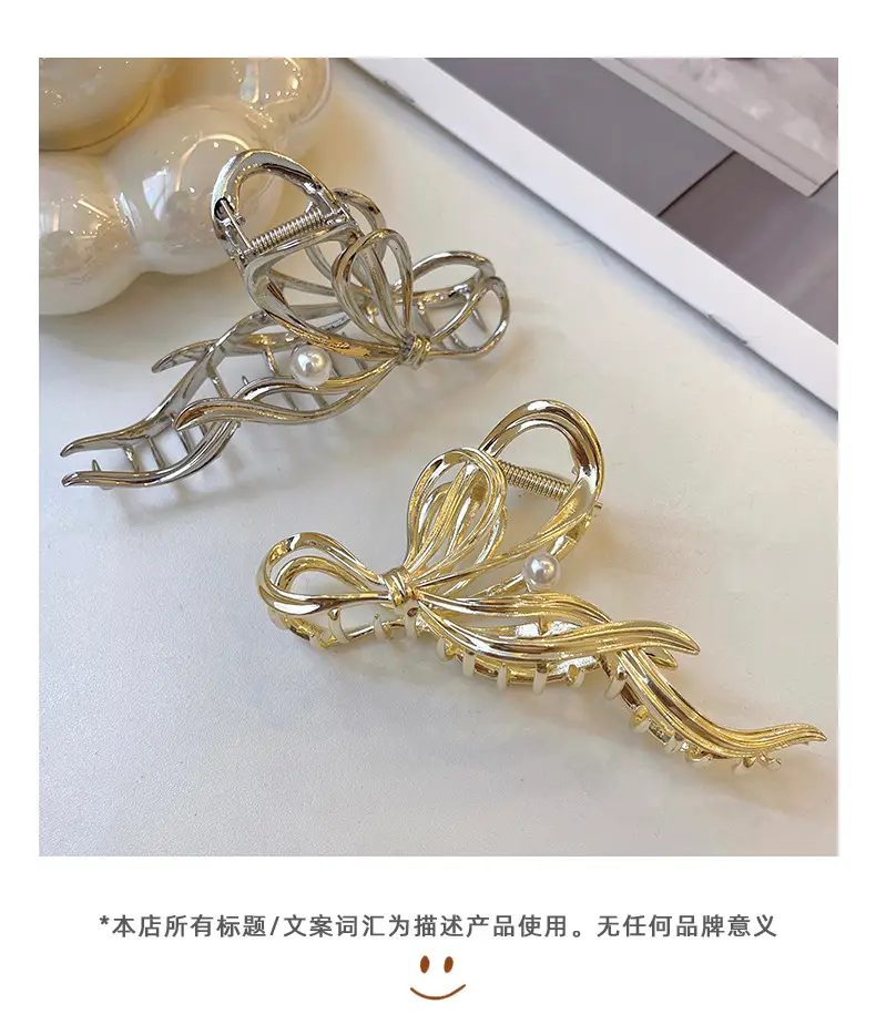 Elegant Gold Bow Hairpin for Women Summer 2023 — feature 8