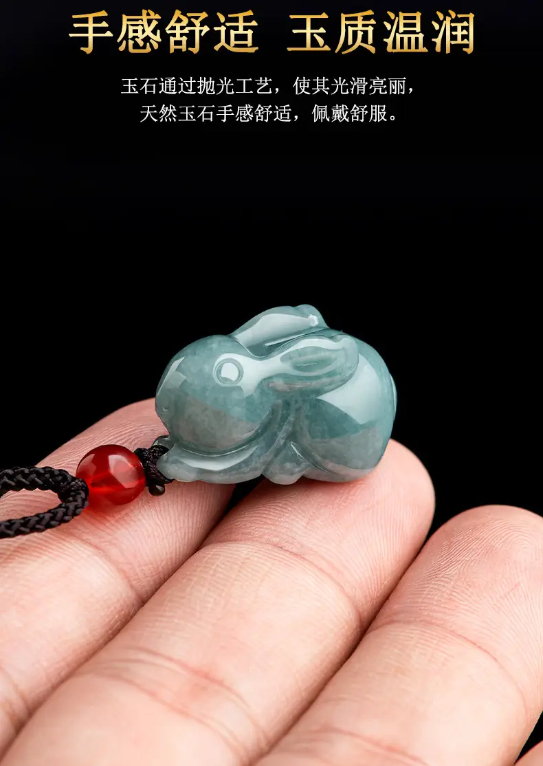 Jade Blue Water Jade Rabbit Pendant Wholesale — feature 10