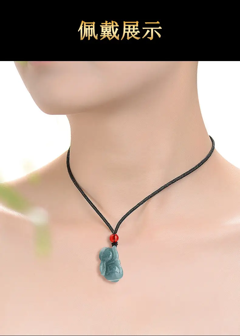 Jade Blue Water Jade Rabbit Pendant Wholesale — feature 7