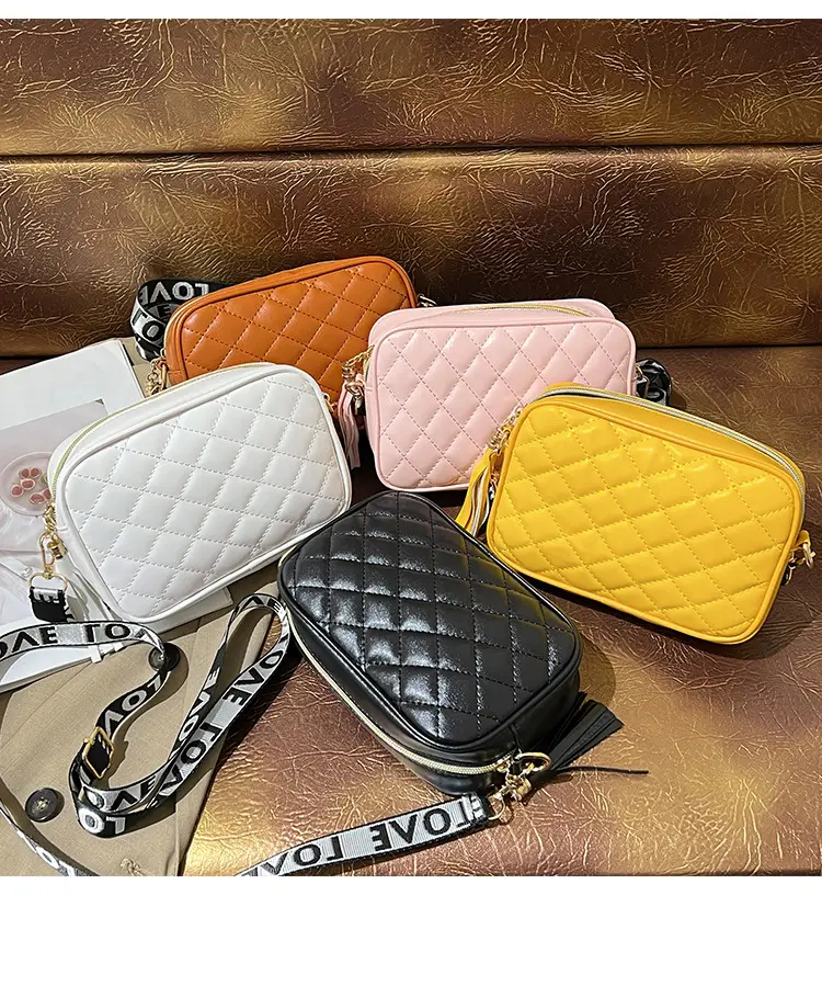 Women Rhombic Embroidered Crossbody Bag White 2023 — feature 3