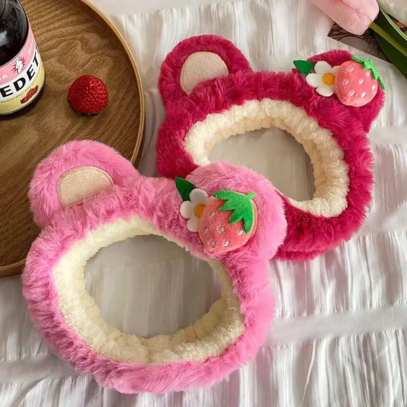 Korean Style Strawberry Bear Face Wash Hair Band Non-Slip Headband - Image 12