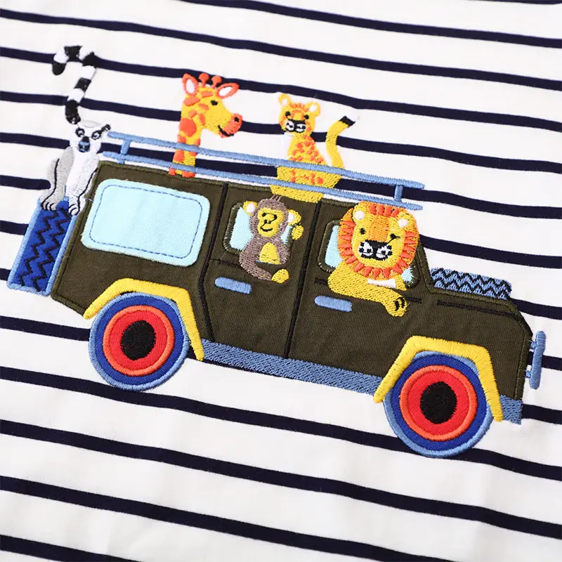 Boys Striped Cotton T-Shirt Short Sleeve Summer - Image 4