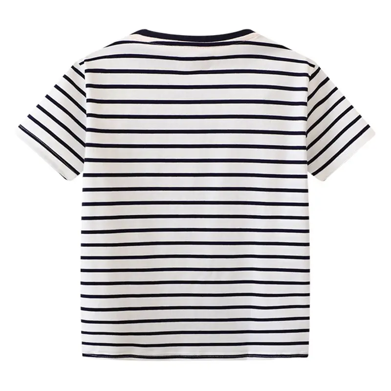 Boys Striped Cotton T-Shirt Short Sleeve Summer