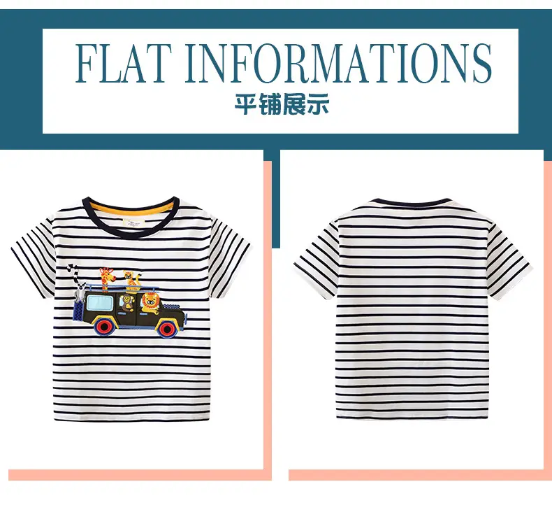 Boys Striped Cotton T-Shirt Short Sleeve Summer — feature 5
