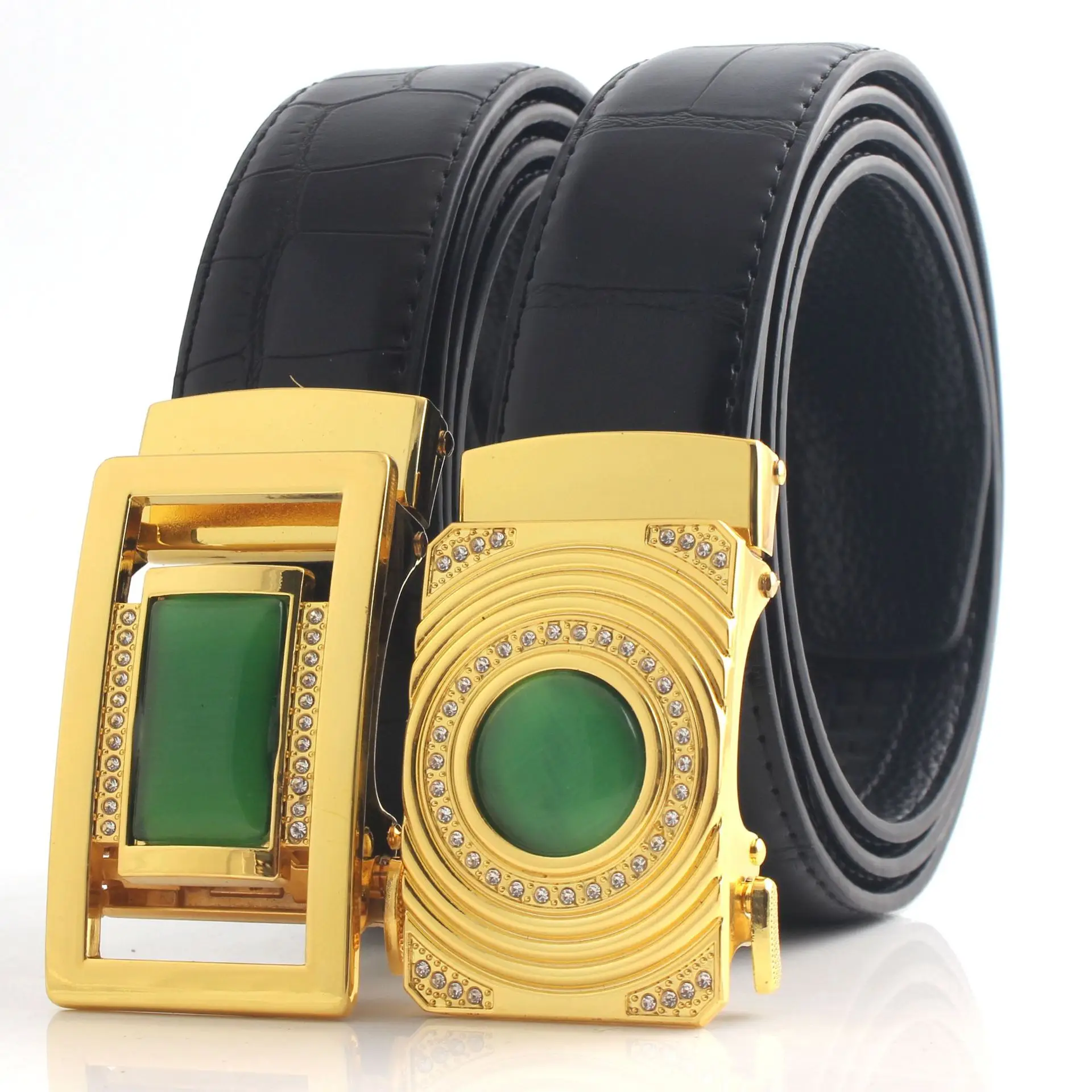 Men's Korean Style Belt with Jade & Gold Clasp - Image 9