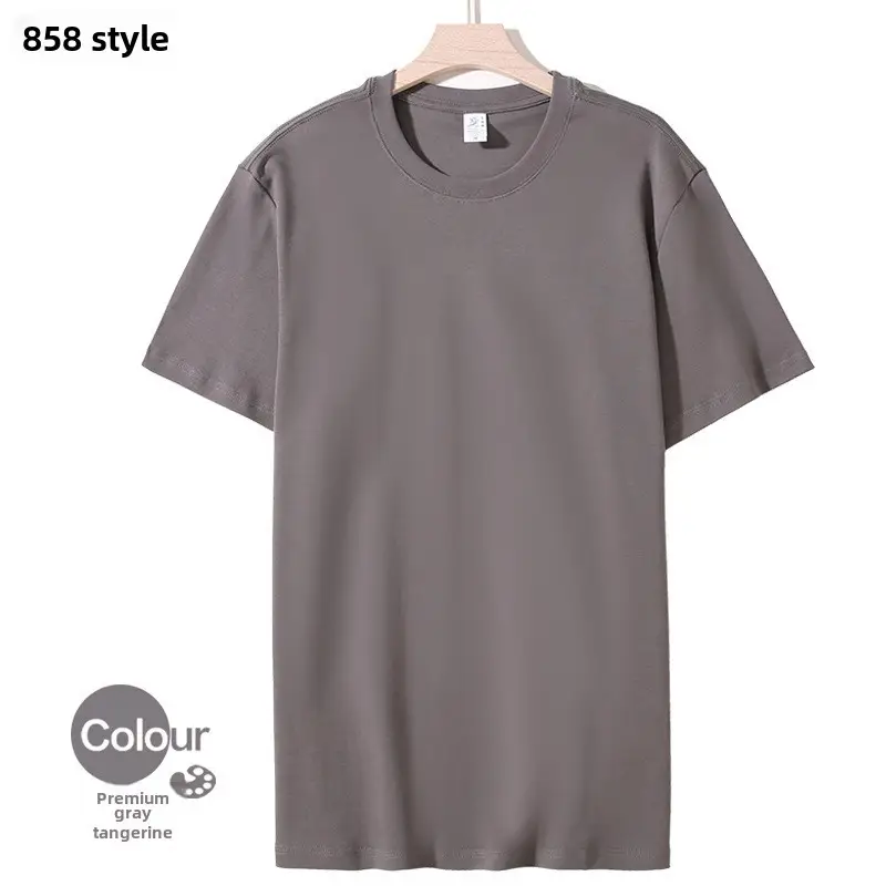 White Long-Staple Cotton T-Shirt Round Neck - Image 21