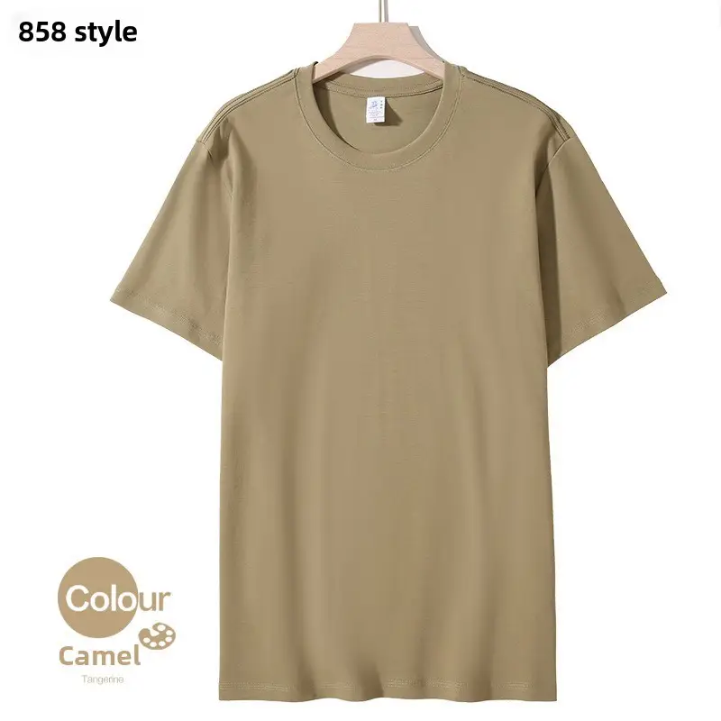 White Long-Staple Cotton T-Shirt Round Neck - Image 29