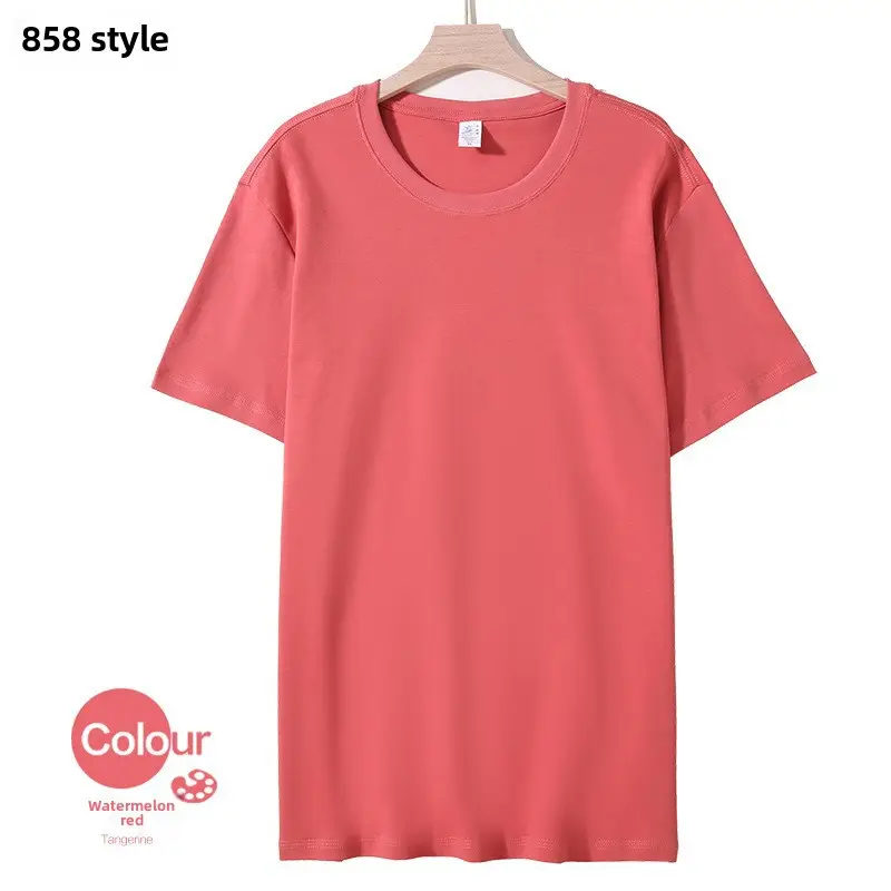 White Long-Staple Cotton T-Shirt Round Neck - Image 40