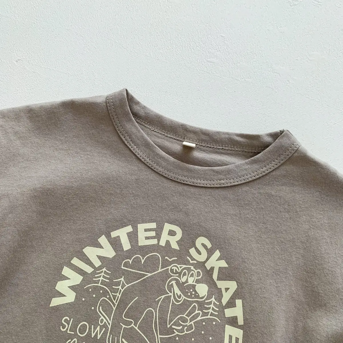 Winter Skate T-Shirt for Kids Girls Boys Cotton Cream — feature 10