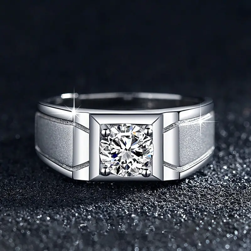 Clearance Moissanite Diamond Ring for Men Women Wedding One - Image 19