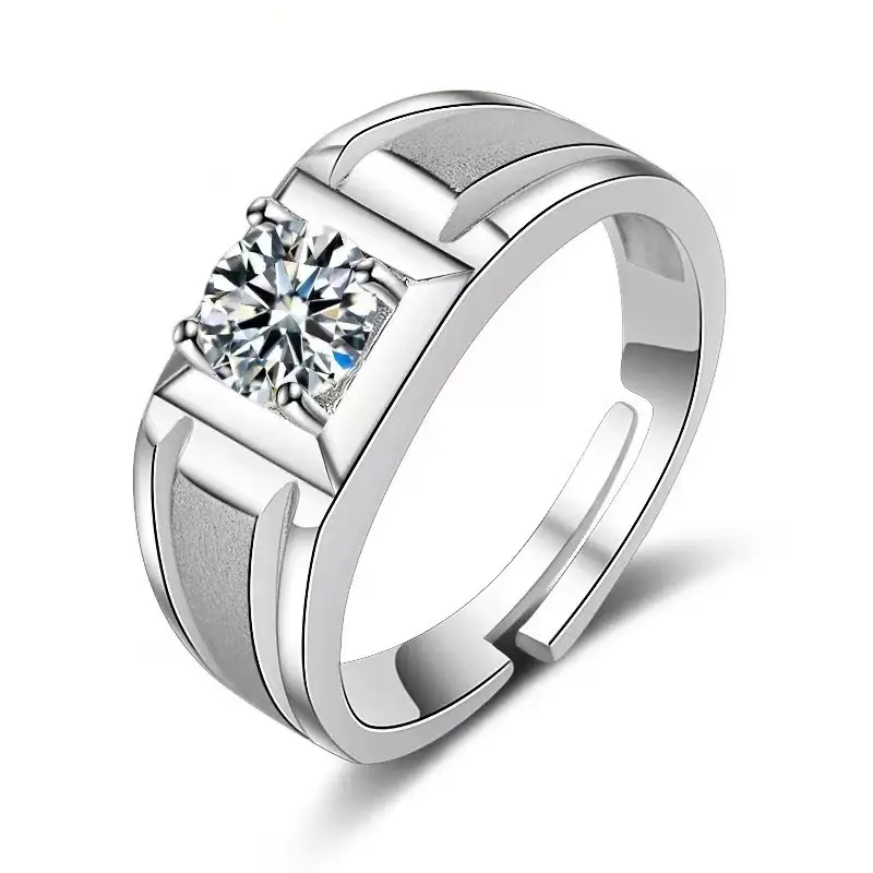 Clearance Moissanite Diamond Ring for Men Women Wedding One - Image 4
