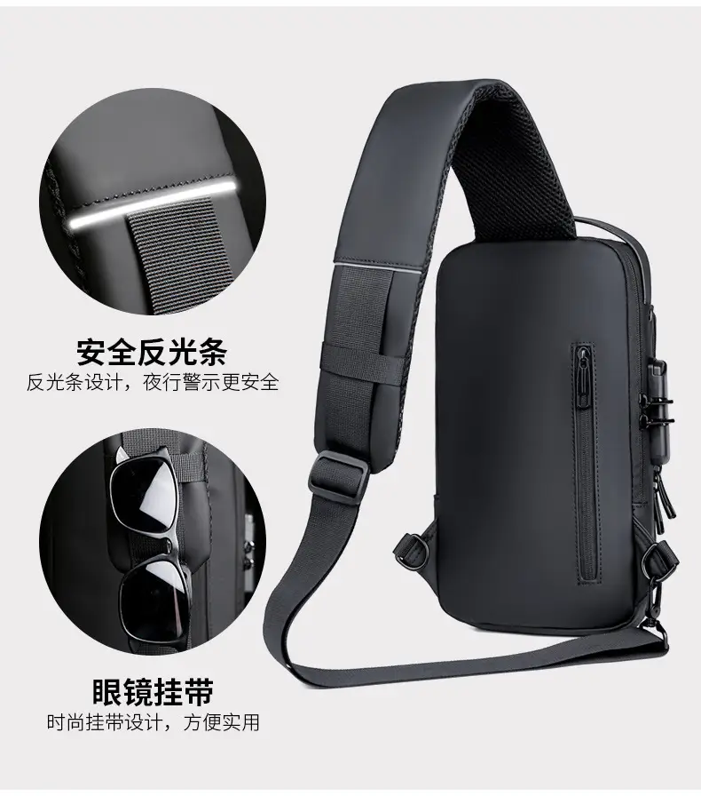 Men's Crossbody Bag Large Capacity Password Functional Shoulder Bag — feature 15