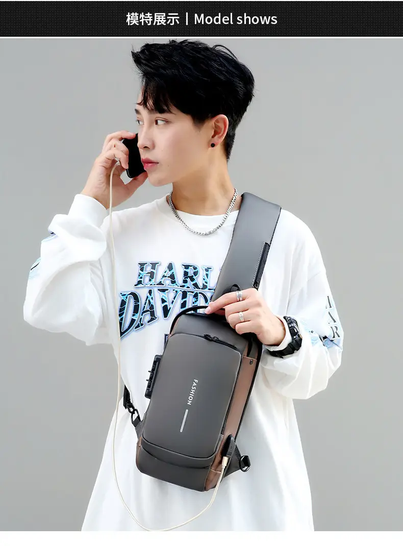 Men's Crossbody Bag Large Capacity Password Functional Shoulder Bag — feature 16