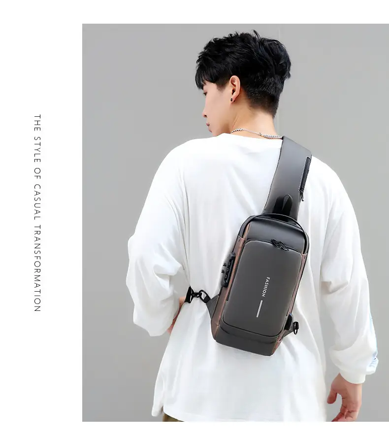 Men's Crossbody Bag Large Capacity Password Functional Shoulder Bag — feature 17