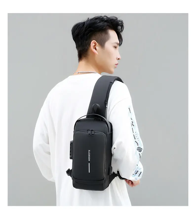 Men's Crossbody Bag Large Capacity Password Functional Shoulder Bag — feature 19