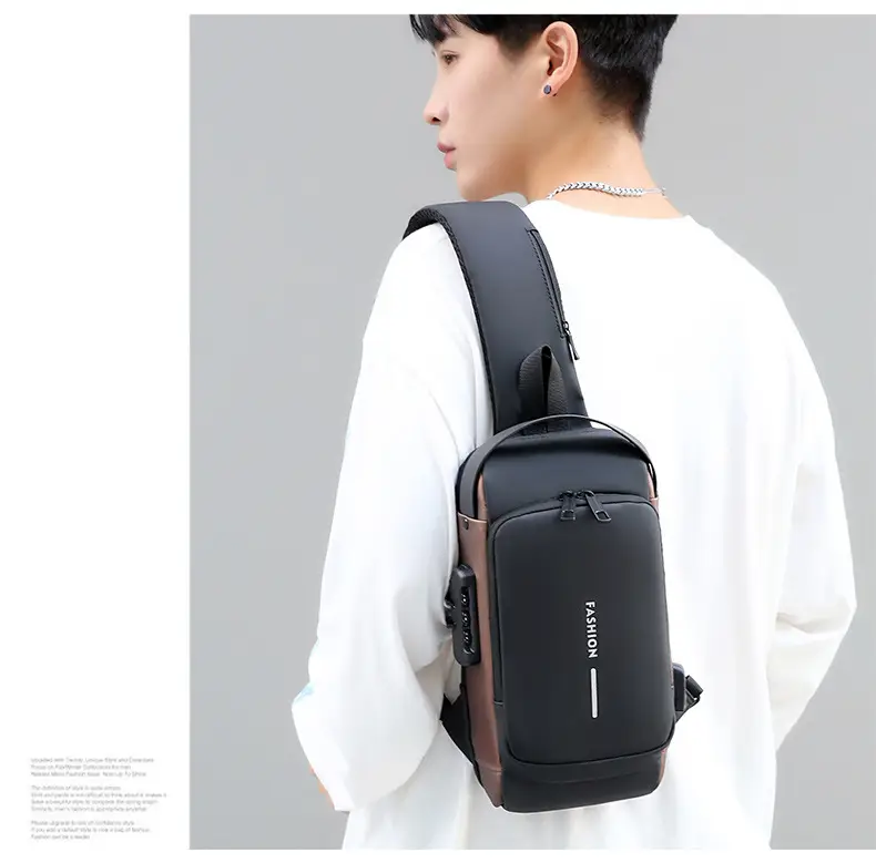 Men's Crossbody Bag Large Capacity Password Functional Shoulder Bag — feature 20