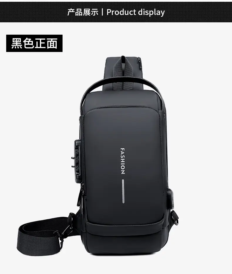 Men's Crossbody Bag Large Capacity Password Functional Shoulder Bag — feature 22
