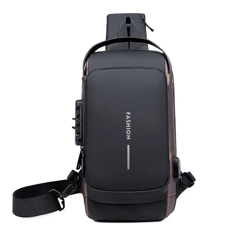 Men's Crossbody Bag Large Capacity Password Functional Shoulder Bag - Image 3