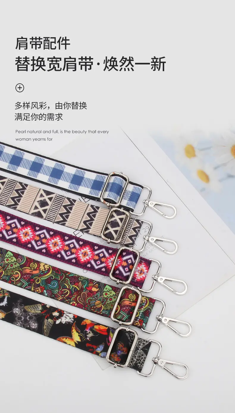 Ethnic Printed Crossbody Bag Strap Adjustable Multicolor — feature 1