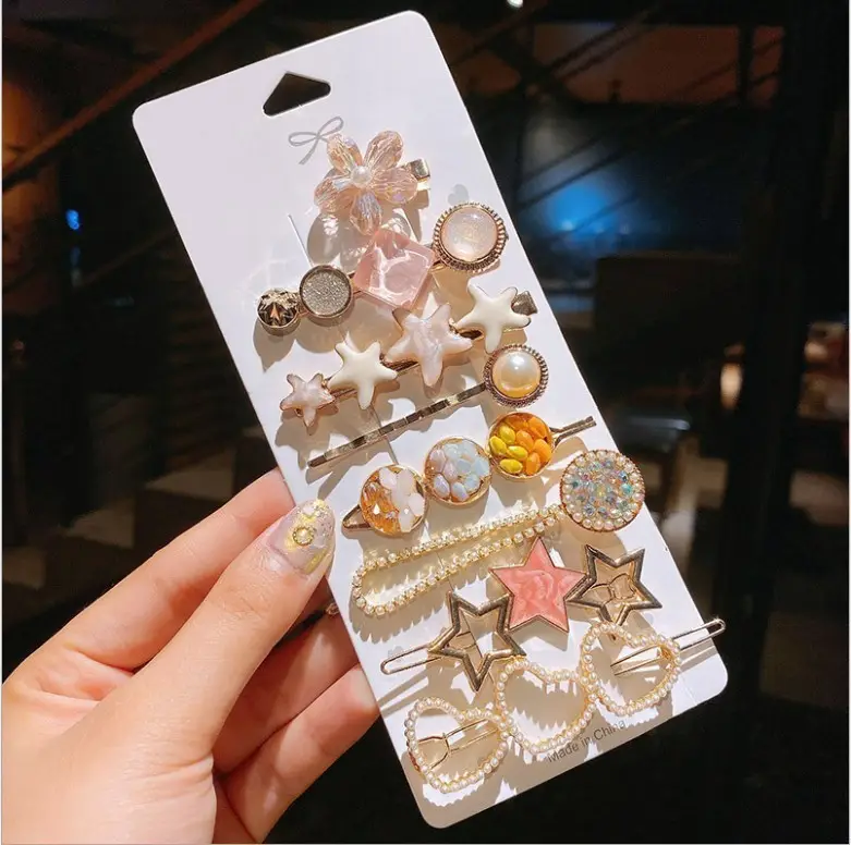 Korean Feather Hairpin Set with Star & Pearl Accessories - Image 41