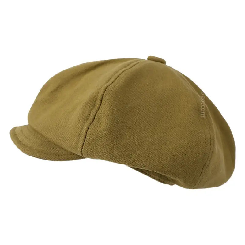 New Style Cap for Women Men Retro Big Head Face Showing Small Soft Eaves Solid Color Eight Artists Hat