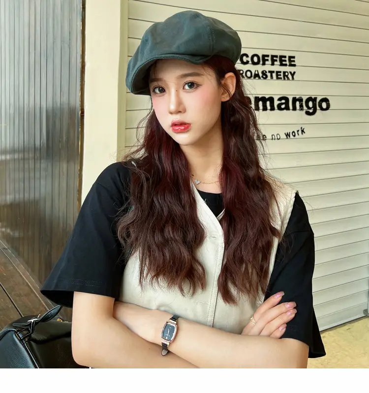 New Style Cap for Women Men Retro Big Head Face Showing Small Soft Eaves Solid Color Eight Artists Hat — feature 22