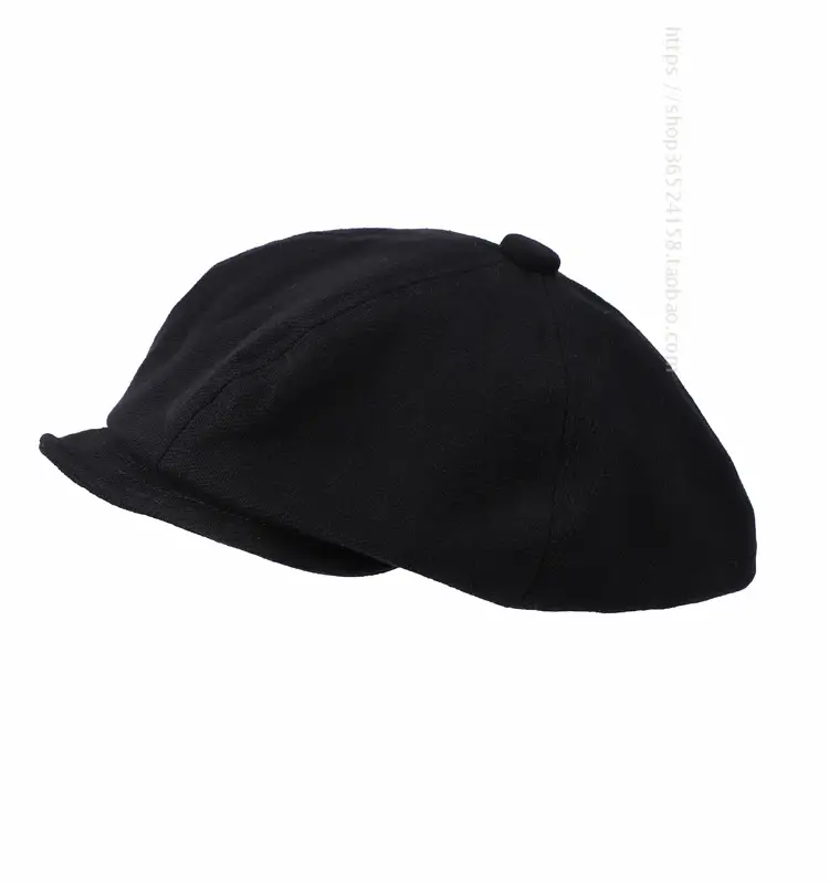 New Style Cap for Women Men Retro Big Head Face Showing Small Soft Eaves Solid Color Eight Artists Hat — feature 4
