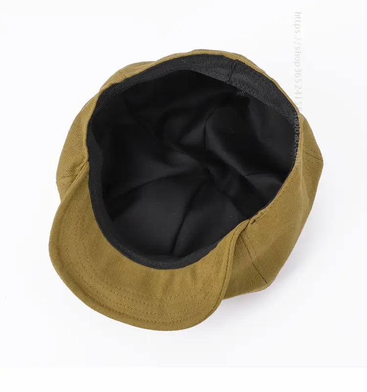 New Style Cap for Women Men Retro Big Head Face Showing Small Soft Eaves Solid Color Eight Artists Hat — feature 8
