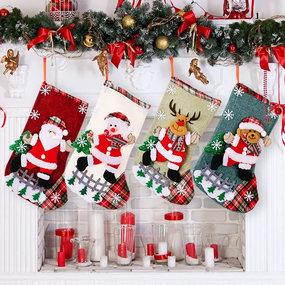 Cross-Country Christmas Socks Set for Home Decor - Image 7