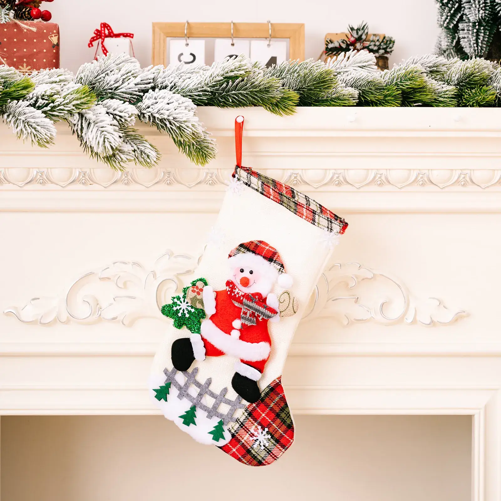 Cross-Country Christmas Socks Set for Home Decor - Image 2