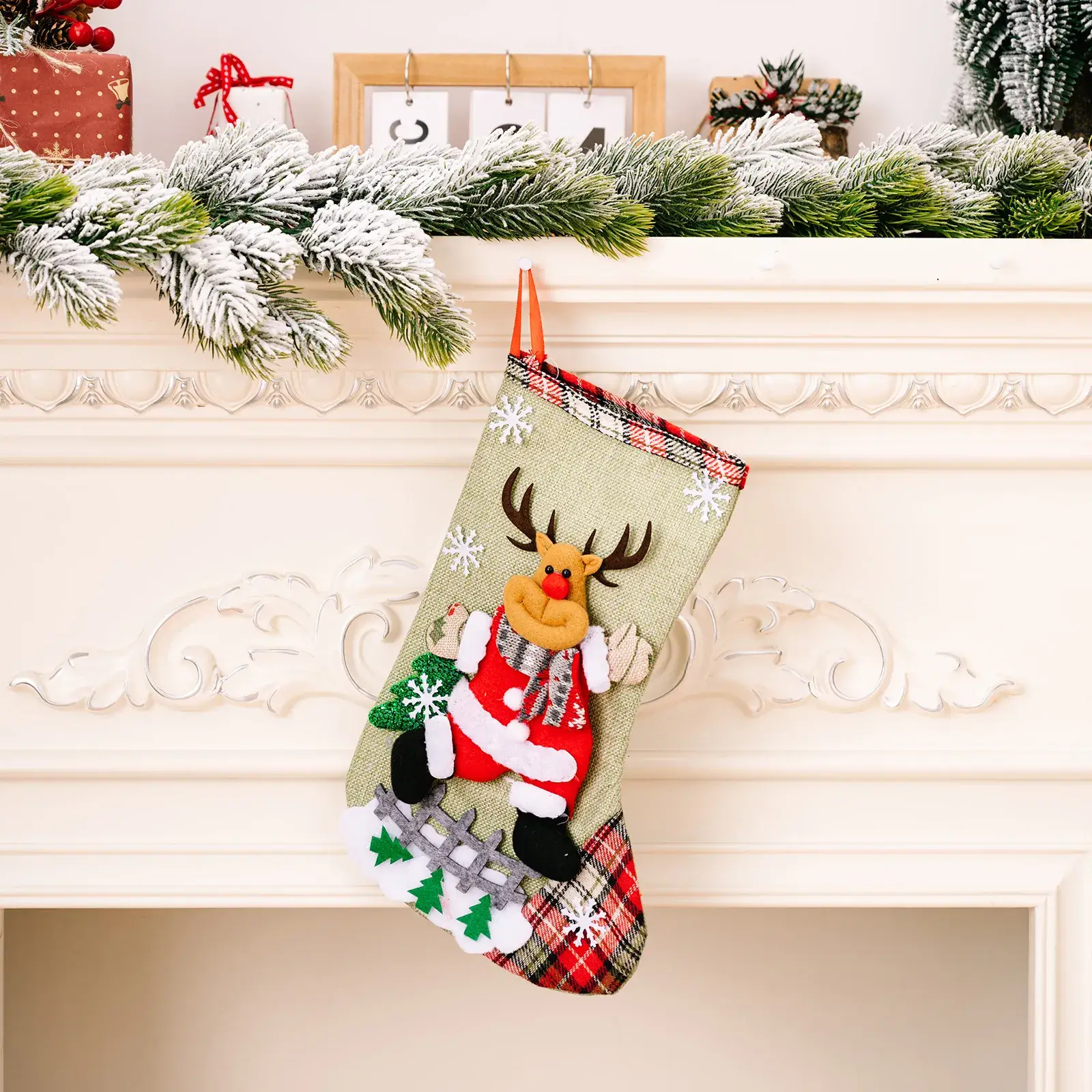 Cross-Country Christmas Socks Set for Home Decor - Image 3