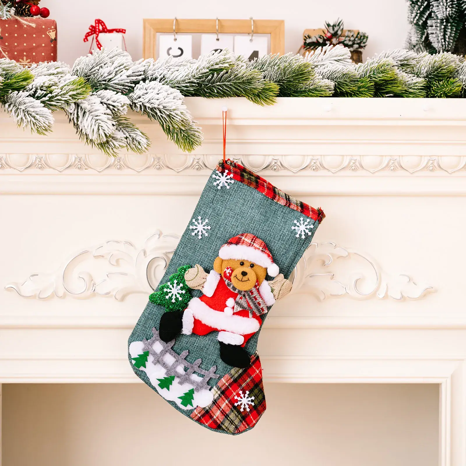 Cross-Country Christmas Socks Set for Home Decor - Image 4