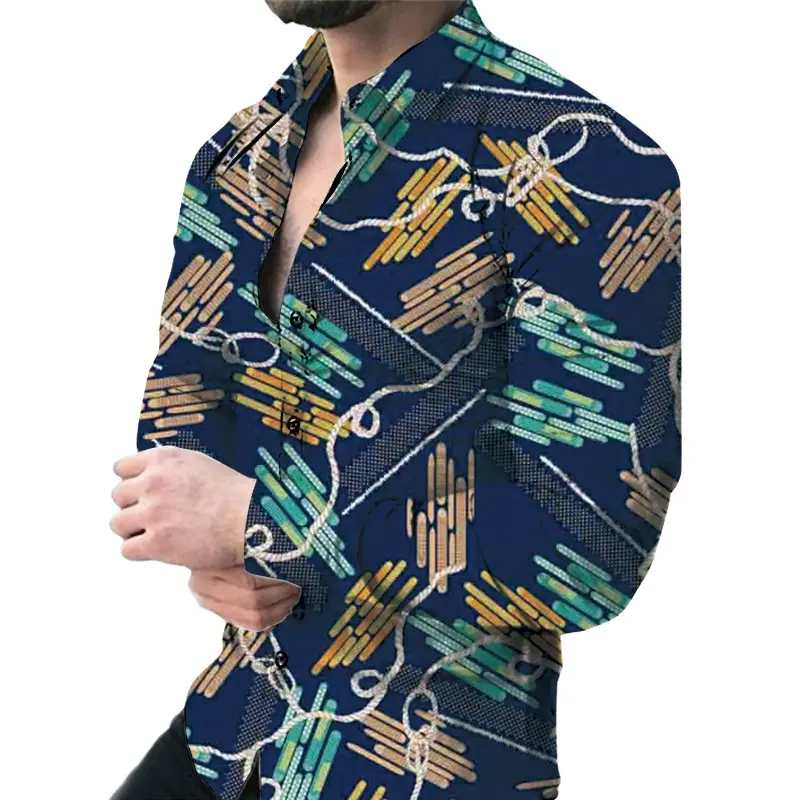 2026 Men's Black Paisley Digital Print Lapel Cardigan - Image 6